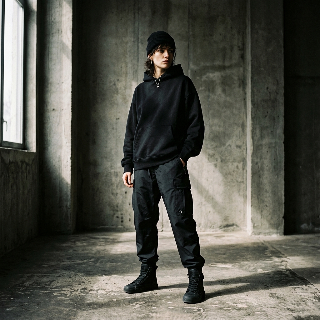 Dirty Tees Editorial Model Minimalist Streetwear Style